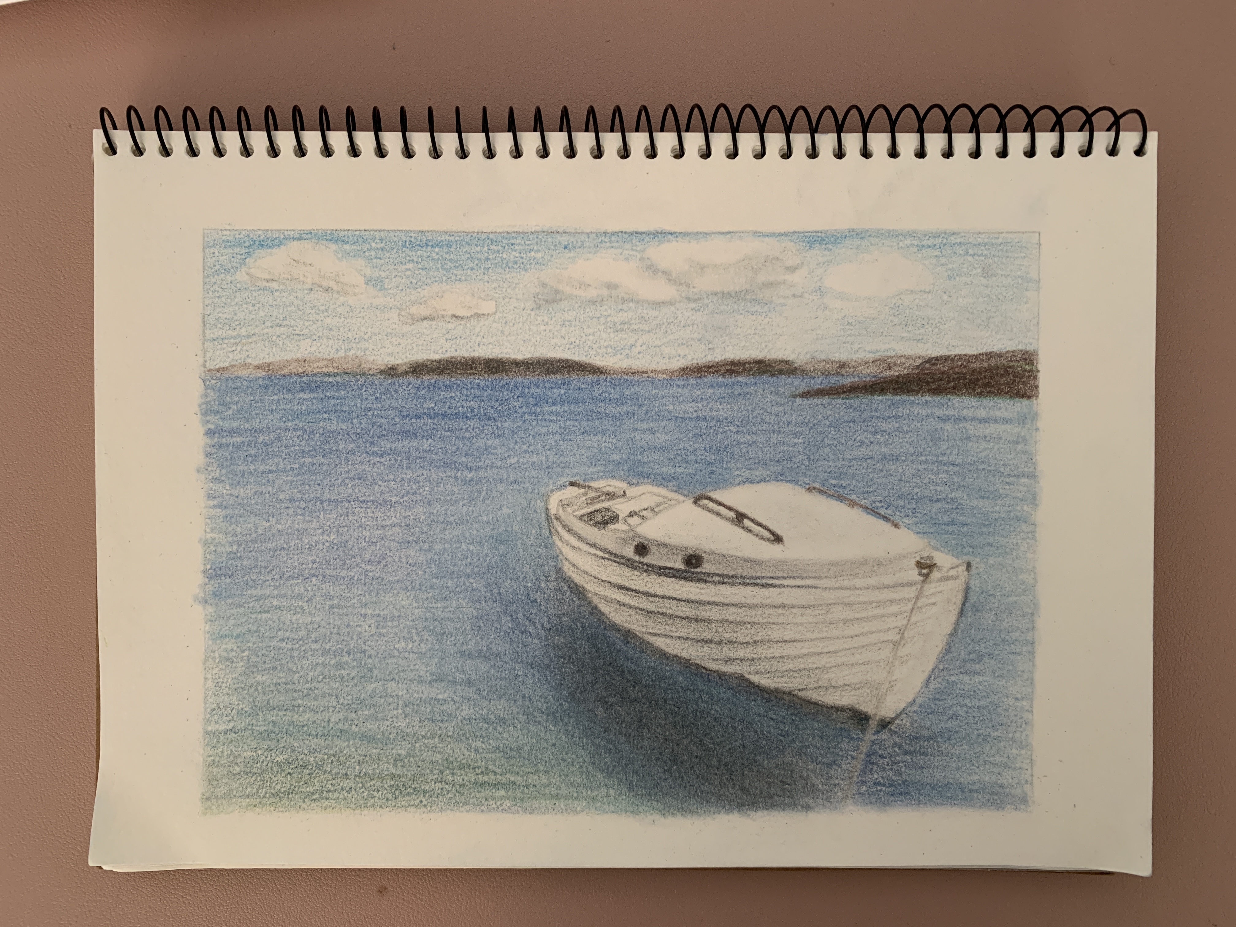 Colored pencil of boat Kim