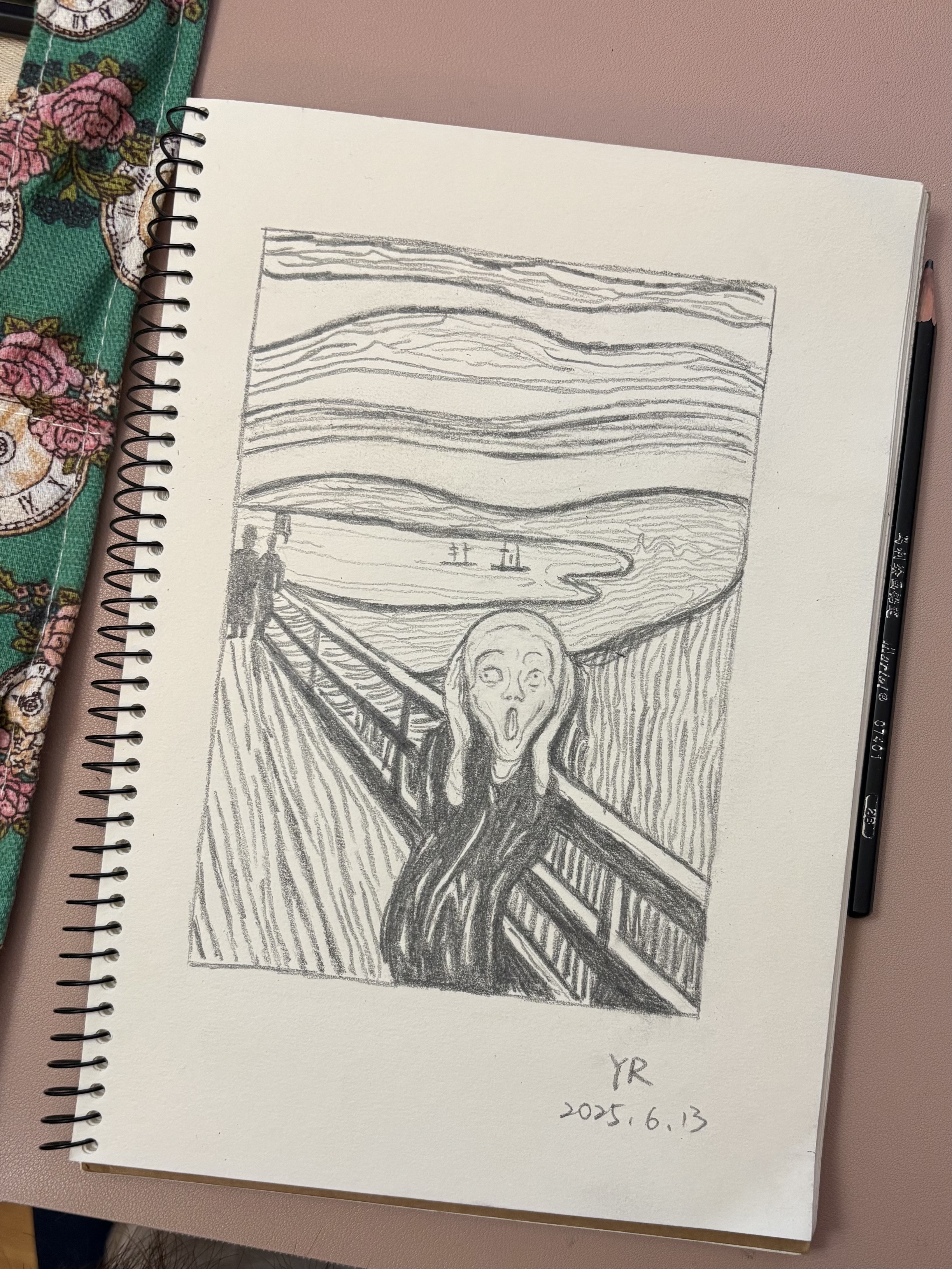A pencil study of Munchs The Scream